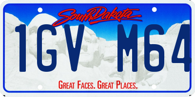 SD license plate 1GVM64
