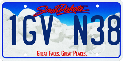 SD license plate 1GVN38
