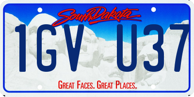 SD license plate 1GVU37