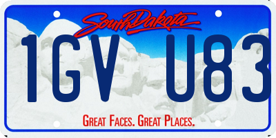 SD license plate 1GVU83