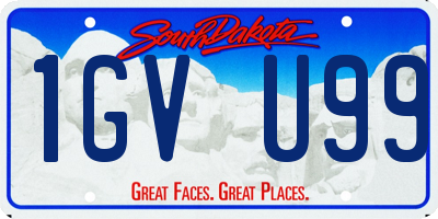 SD license plate 1GVU99