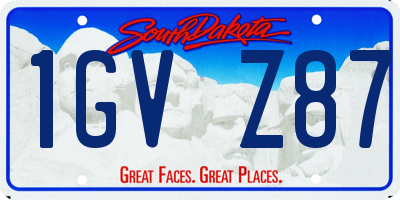 SD license plate 1GVZ87