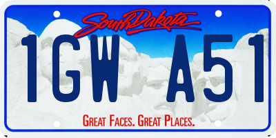 SD license plate 1GWA51