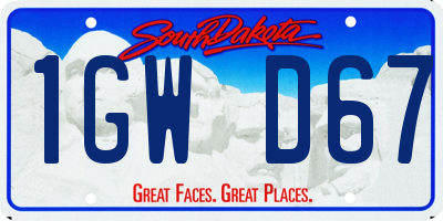 SD license plate 1GWD67