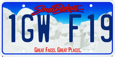 SD license plate 1GWF19