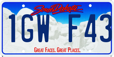SD license plate 1GWF43