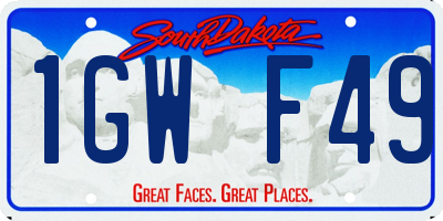 SD license plate 1GWF49