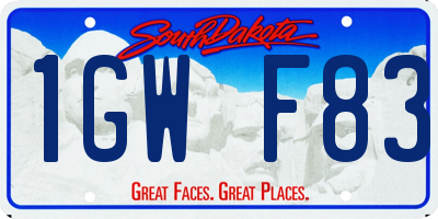 SD license plate 1GWF83