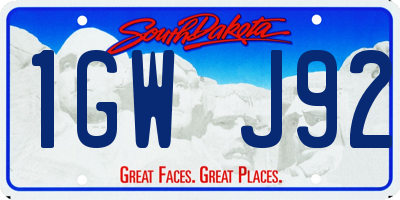 SD license plate 1GWJ92