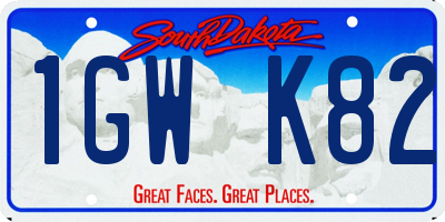 SD license plate 1GWK82