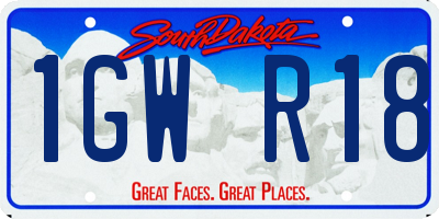 SD license plate 1GWR18