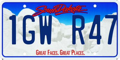 SD license plate 1GWR47