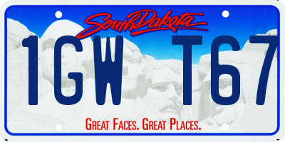 SD license plate 1GWT67