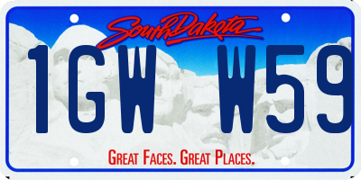 SD license plate 1GWW59