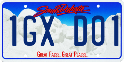 SD license plate 1GXD01