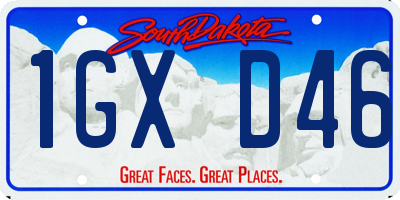 SD license plate 1GXD46