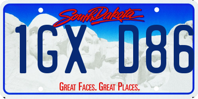 SD license plate 1GXD86