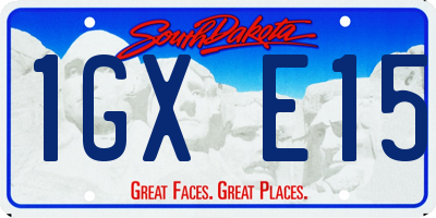 SD license plate 1GXE15