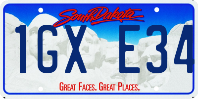 SD license plate 1GXE34