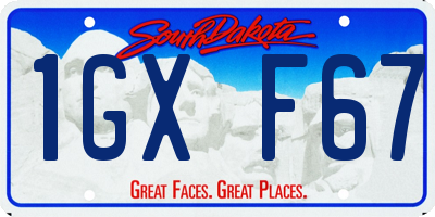 SD license plate 1GXF67