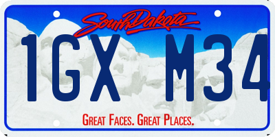 SD license plate 1GXM34
