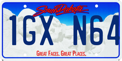 SD license plate 1GXN64