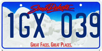 SD license plate 1GXO39