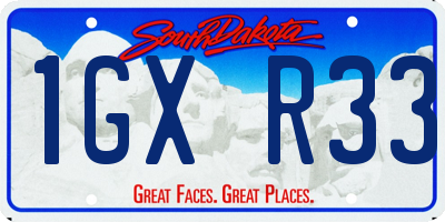 SD license plate 1GXR33