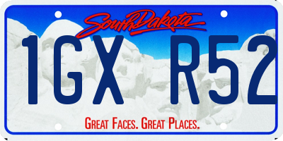 SD license plate 1GXR52