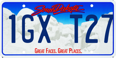 SD license plate 1GXT27