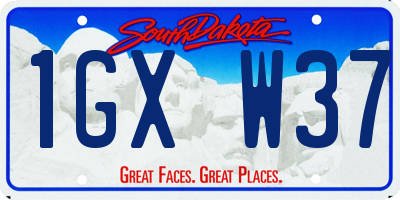 SD license plate 1GXW37