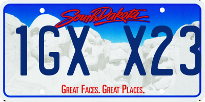 SD license plate 1GXX23