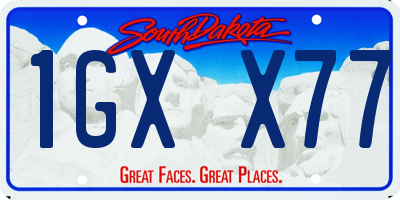 SD license plate 1GXX77