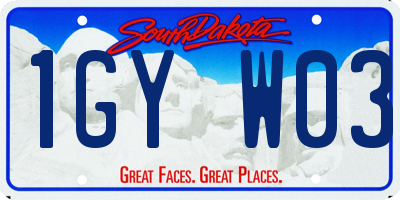 SD license plate 1GYW03