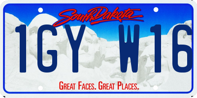 SD license plate 1GYW16