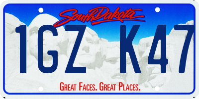 SD license plate 1GZK47