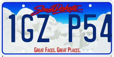 SD license plate 1GZP54