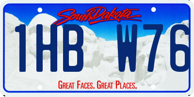 SD license plate 1HBW76
