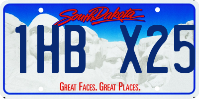 SD license plate 1HBX25