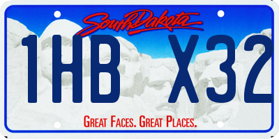 SD license plate 1HBX32