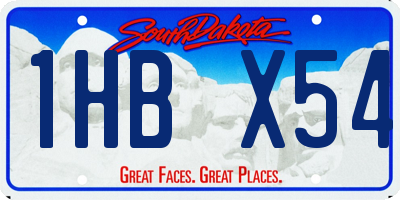 SD license plate 1HBX54