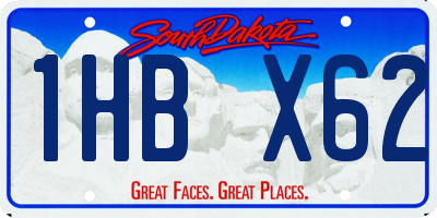 SD license plate 1HBX62