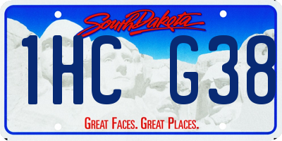 SD license plate 1HCG38
