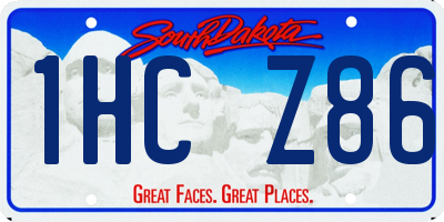 SD license plate 1HCZ86