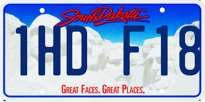 SD license plate 1HDF18
