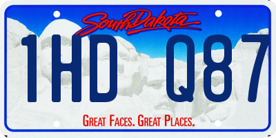 SD license plate 1HDQ87