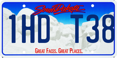 SD license plate 1HDT38