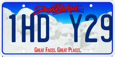 SD license plate 1HDY29