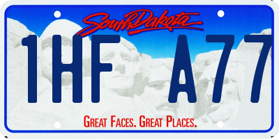 SD license plate 1HFA77