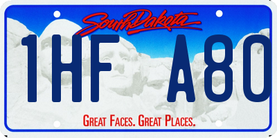 SD license plate 1HFA80